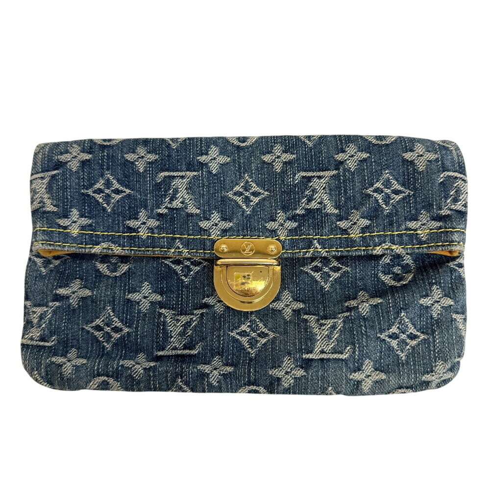 LOUIS VUITTON M95007 Pochette Plat Clutch, Bi-fold, Monogram Denim Pouch, Blue